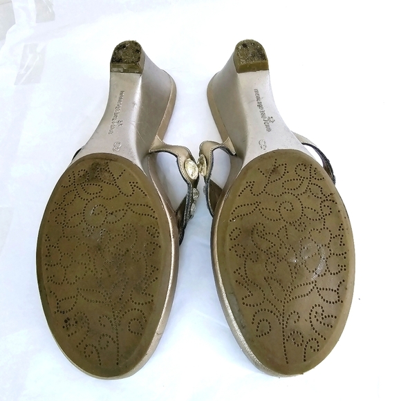 Montego Bay Club Ladies Diva comfy Bling Gems Wedge 2" heel Mule Sandals Size 8 - Picture 2 of 7